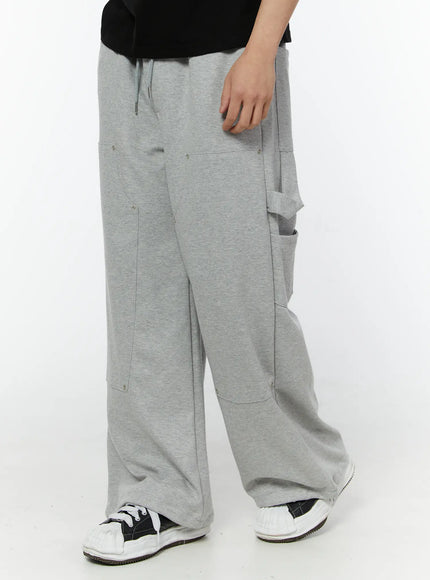 mens-relaxed-fit-cargo-sweatpants-gray-iu508 / Gray