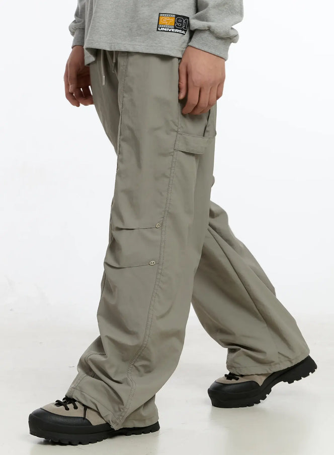 mens-rivet-detail-cargo-pants-im503 / Gray