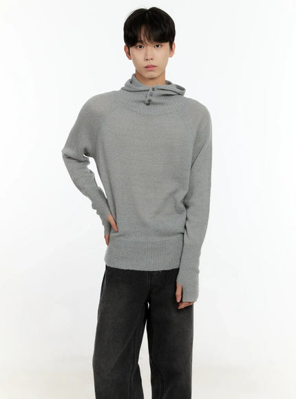 mens-mohair-blend-balaclava-sweater-io531 / Gray