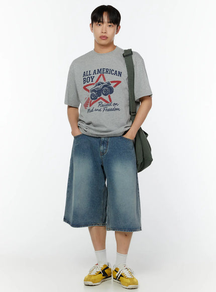 mens-american-graphic-print-t-shirt-iu515 / Gray