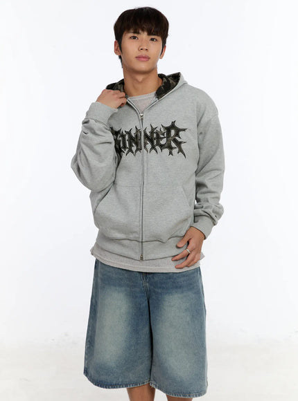 mens-two-way-camouflage-zip-up-hoodie-im530 / Gray