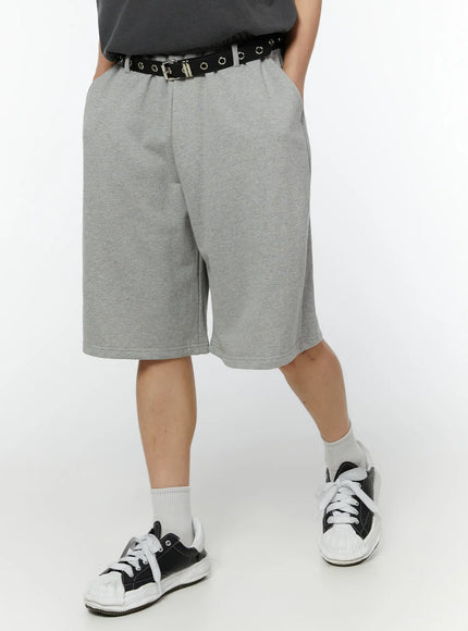 mens-belted-bermuda-shorts-iu515 / Gray