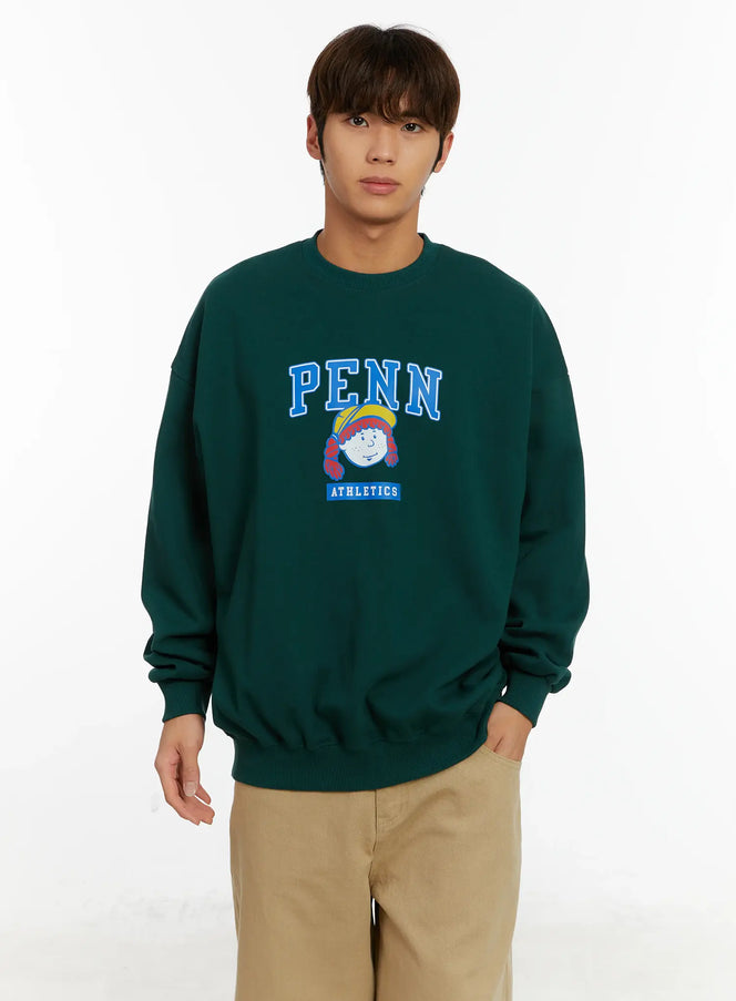 mens-casual-crewneck-graphic-sweatshirt-id523 / Green
