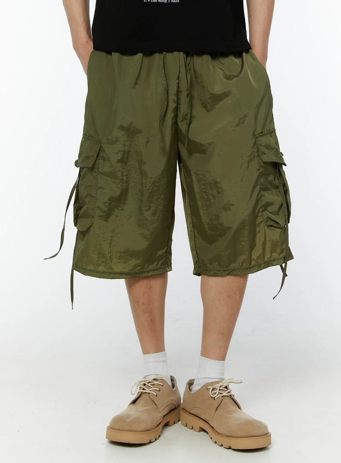 mens-utility-cargo-bermuda-pants-green-iu508 / Green