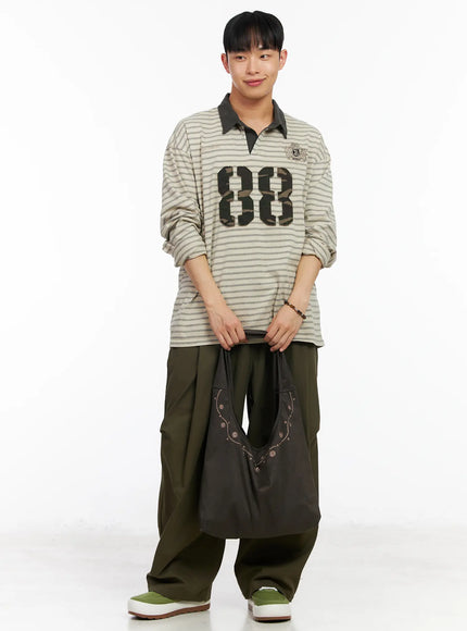 mens-vintage-88-polo-long-sleeve-shirt-ia501 / Light beige