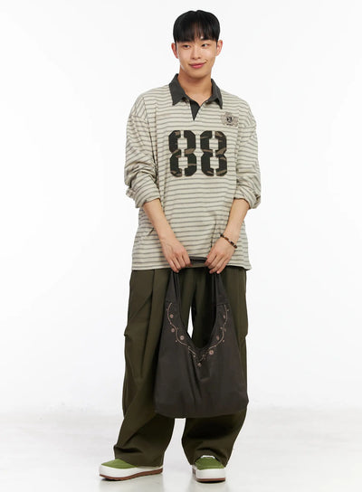 mens-vintage-88-polo-long-sleeve-shirt-ia501 / Light beige