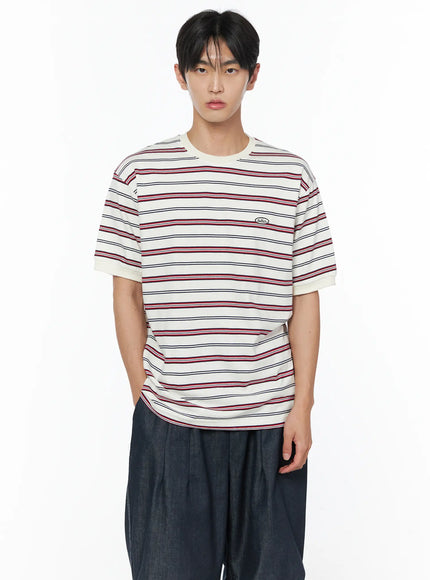 mens-striped-ringer-tee-iu510 / Light beige