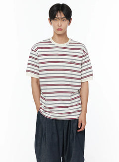 mens-striped-ringer-tee-iu510 / Light beige