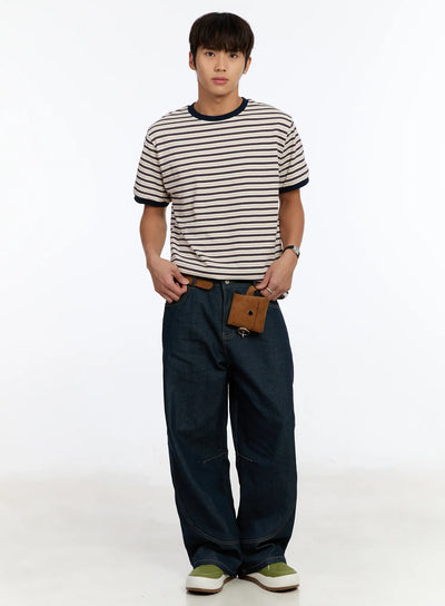 mens-striped-ringer-t-shirt-im530 / Light beige