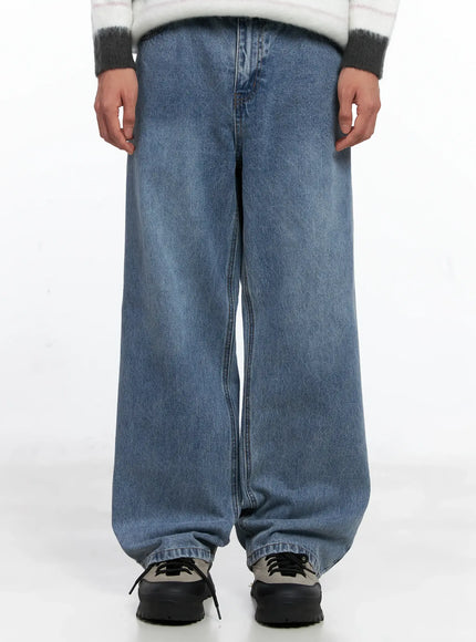 mens-casual-relaxed-fit-jeans-is519 / Light blue