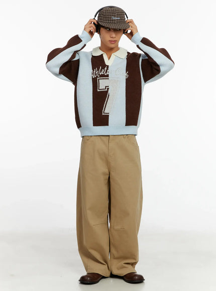 mens-retro-athletic-club-knit-sweater-id523 / Light blue