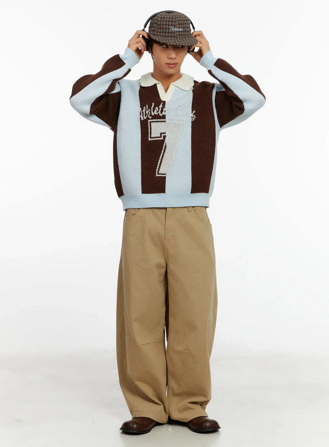 mens-retro-athletic-club-knit-sweater-id523 / Light blue