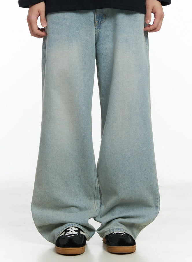mens-wide-leg-jeans-light-blue-if517 / Light blue