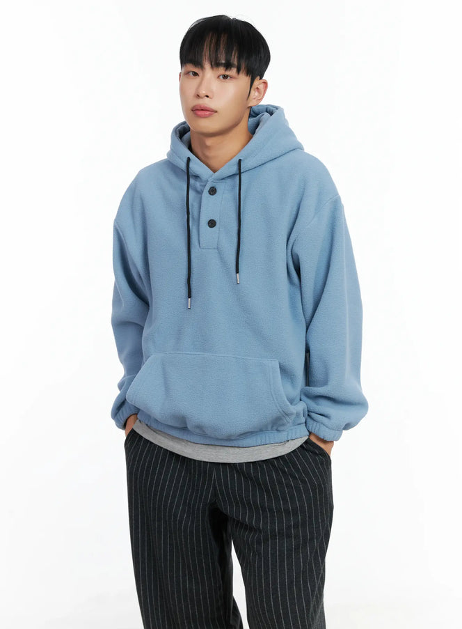 mens-fleece-hoodie-in518-1 / Light blue