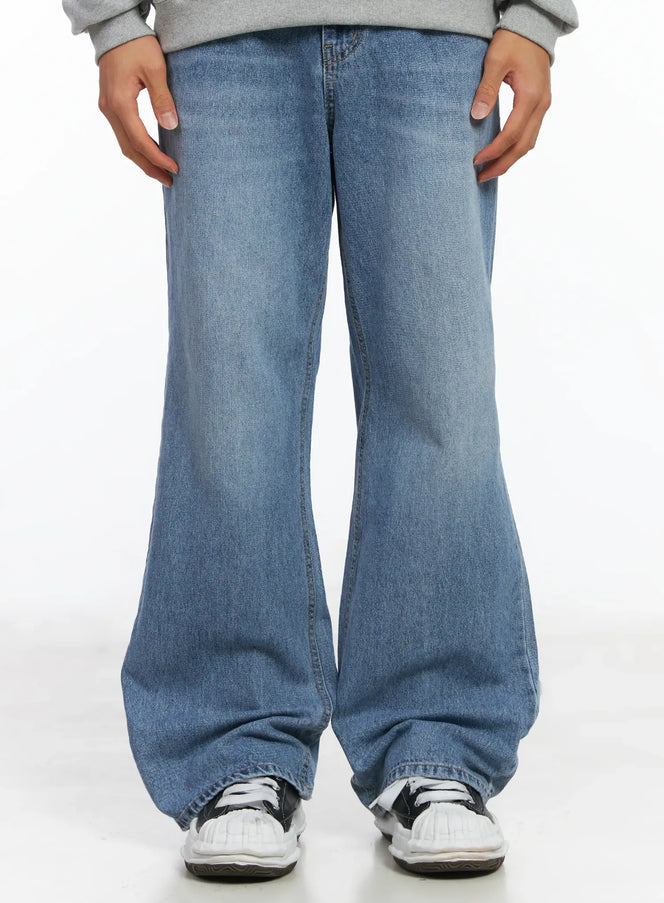 mens-semi-flared-jeans-ij514 / Light blue