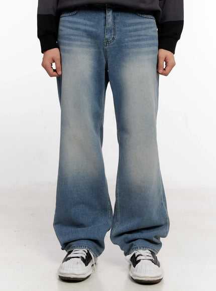 mens-semi-wide-denim-pants-light-blue-io523 / Light blue