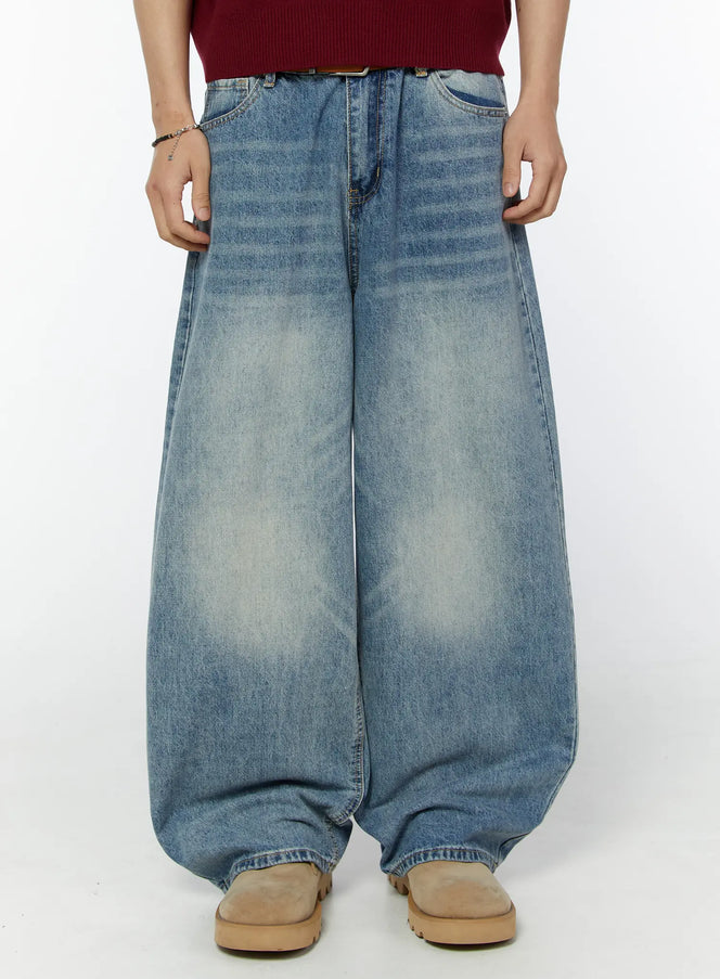 mens-johnnie-balloon-fit-washed-jeans-iu504 / Light blue