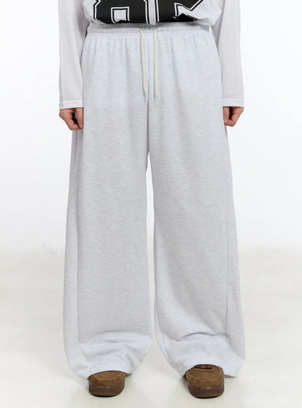 mens-basic-wide-leg-sweatpants-ia508 / Light gray