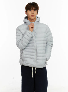 mens-lightweight-detachable-hood-puffer-jacket-id523 / Light gray