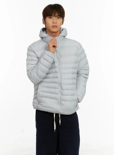 mens-lightweight-detachable-hood-puffer-jacket-id523 / Light gray