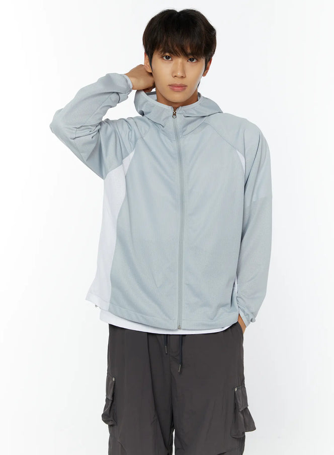 mens-summer-windbreaker-jacket-iy508 / Light gray