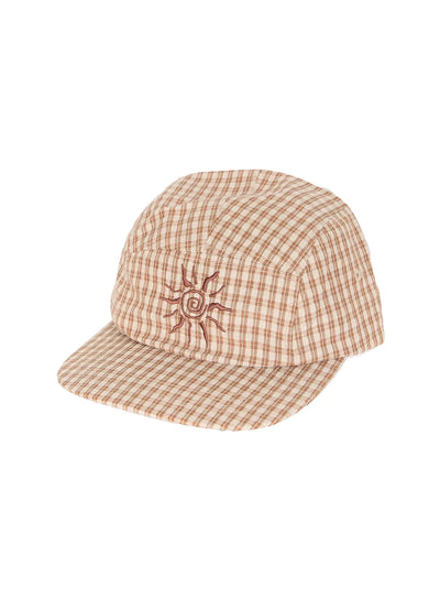 embroidered-plaid-hat-iu518 / Orange