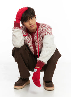 mens-nordic-pattern-cardigan-id511 / Red