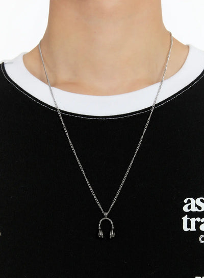headphone-pendant-chain-necklace-id502 / Silver