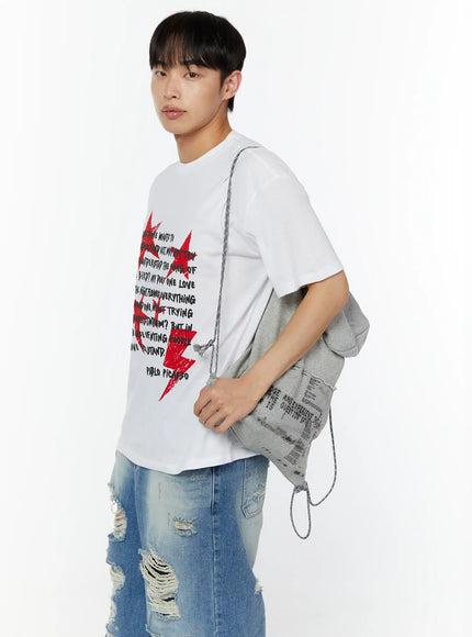 mens-typographic-tee-iu516 / White