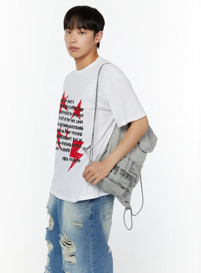 mens-typographic-tee-iu516 / White