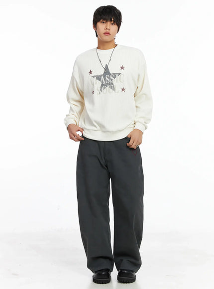 mens-vintage-style-star-sweatshirt-ij512 / White