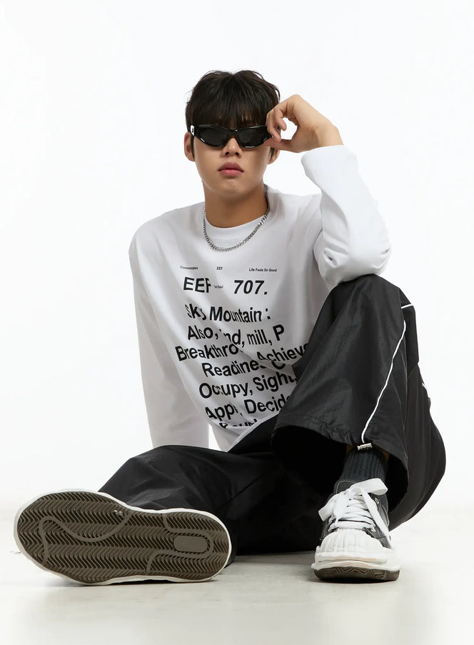mens-graphic-print-long-sleeve-tee-im503 / White
