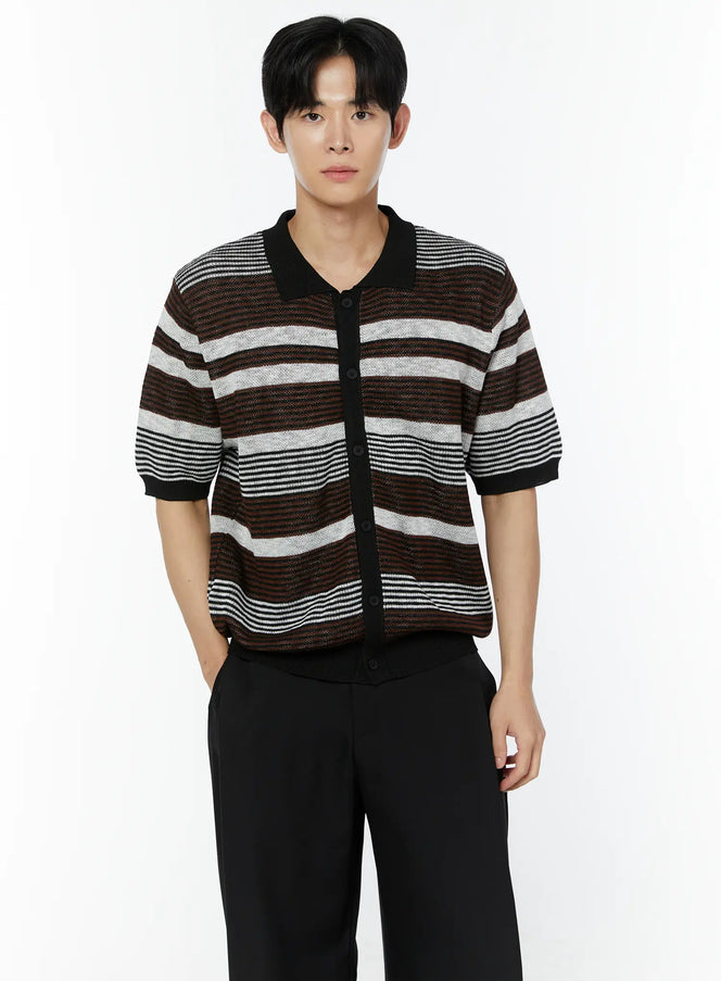 mens-striped-short-sleeve-cardigan-iu508