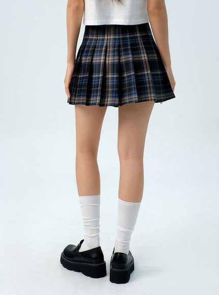 check-pleated-mini-skirt-ig312