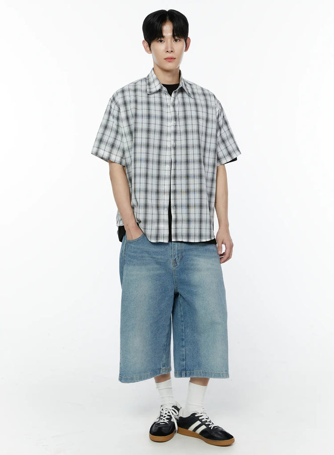 mens-plaid-short-sleeve-shirt-ia527