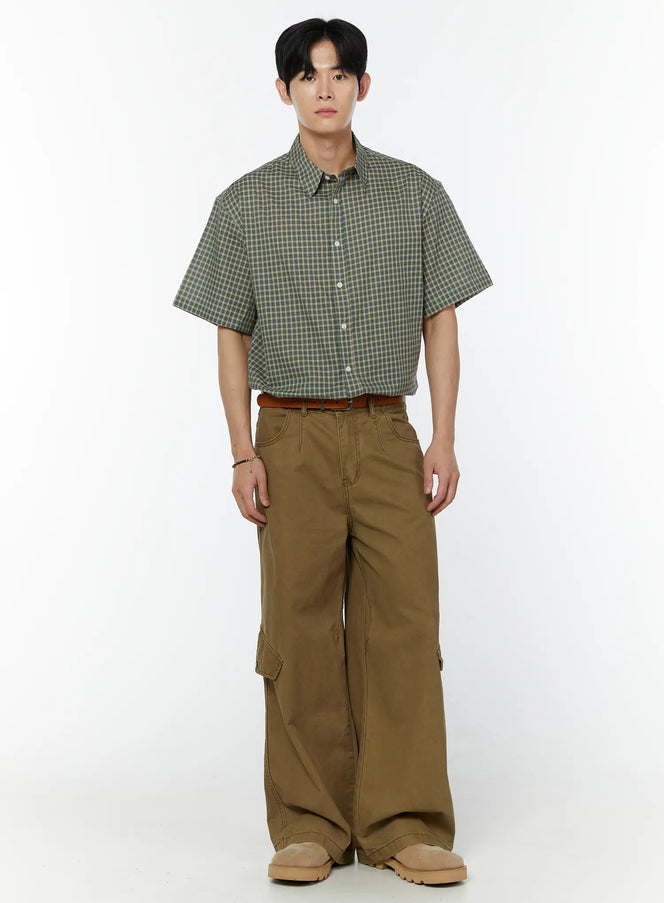 mens-plaid-short-sleeve-shirt-iu504