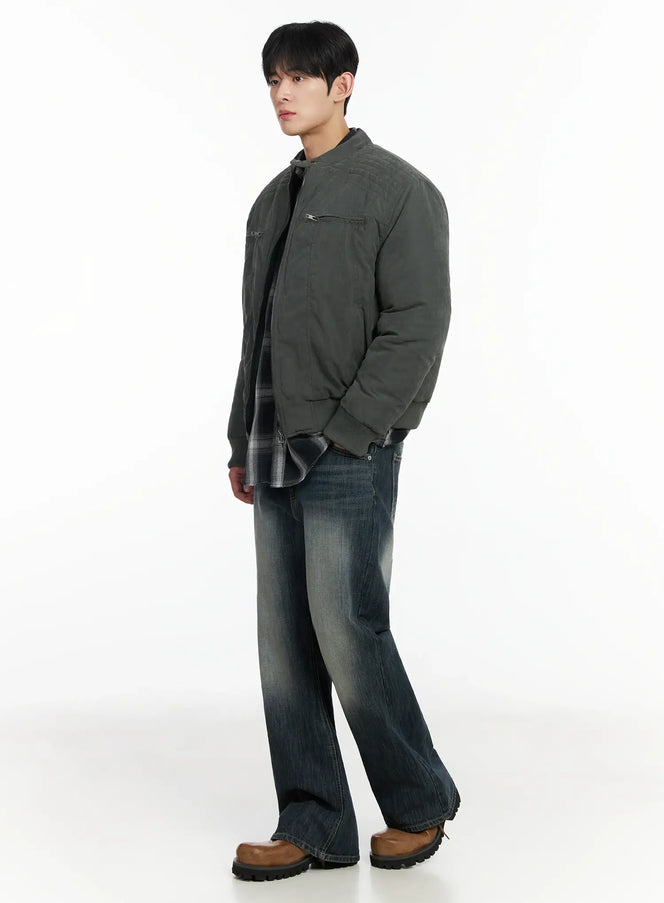 mens-two-way-zipper-biker-jacket-dark-green-if517