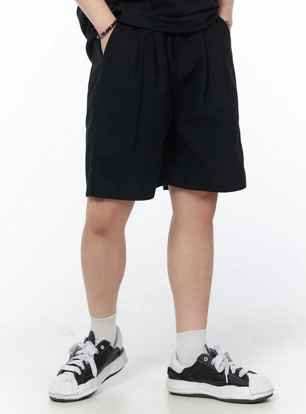 mens-casual-pintuck-shorts-black-iy522