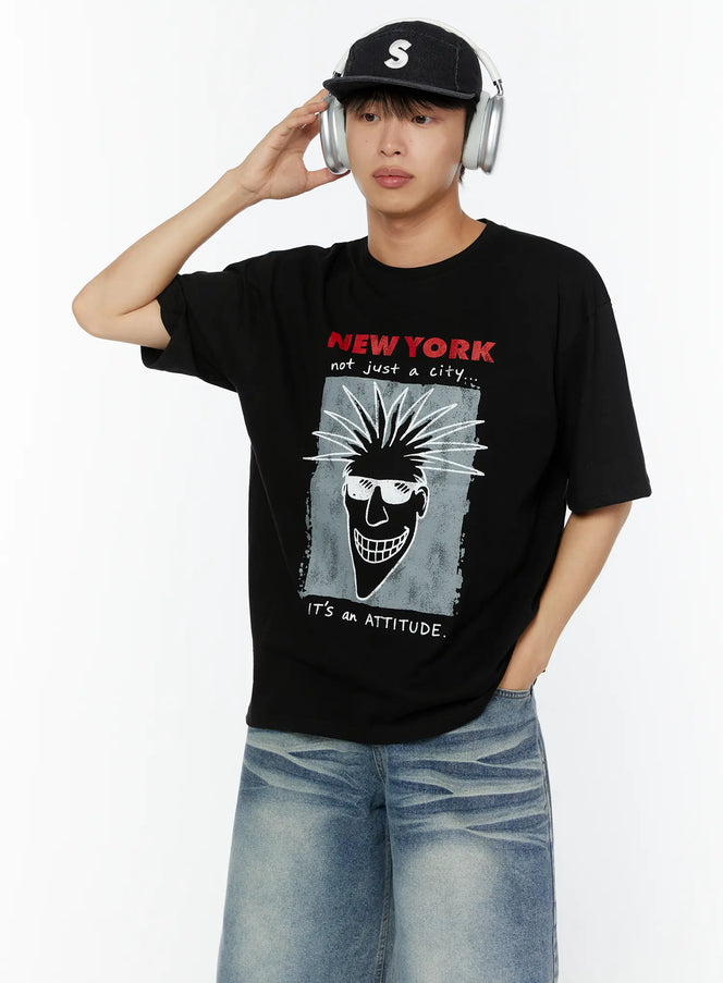 mens-nyc-graphic-tee-iu516 / Black