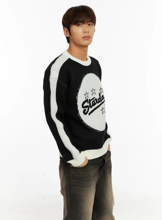 mens-graphic-knit-sweater-id523 / Black