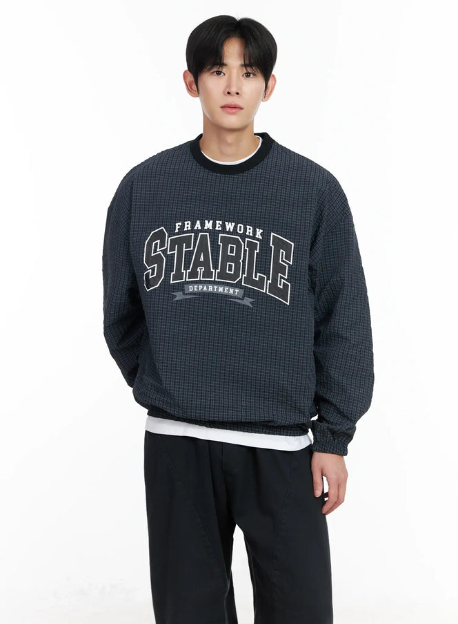 mens-plaid-sweatshirt-im523 / Black