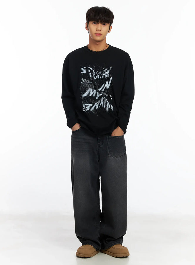 mens-graphic-long-sleeve-tee-if506 / Black