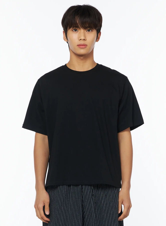 mens-basic-black-t-shirt-iu503 / Black