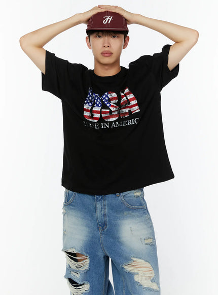 mens-us-flag-graphic-tee-iu516 / Black