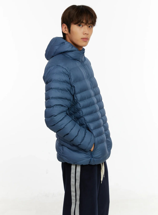 mens-lightweight-detachable-hood-puffer-jacket-id523 / Blue