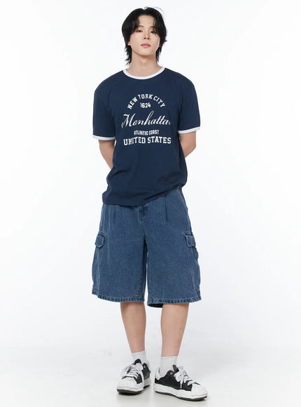 mens-ringer-graphic-tee-iy519 / Dark blue