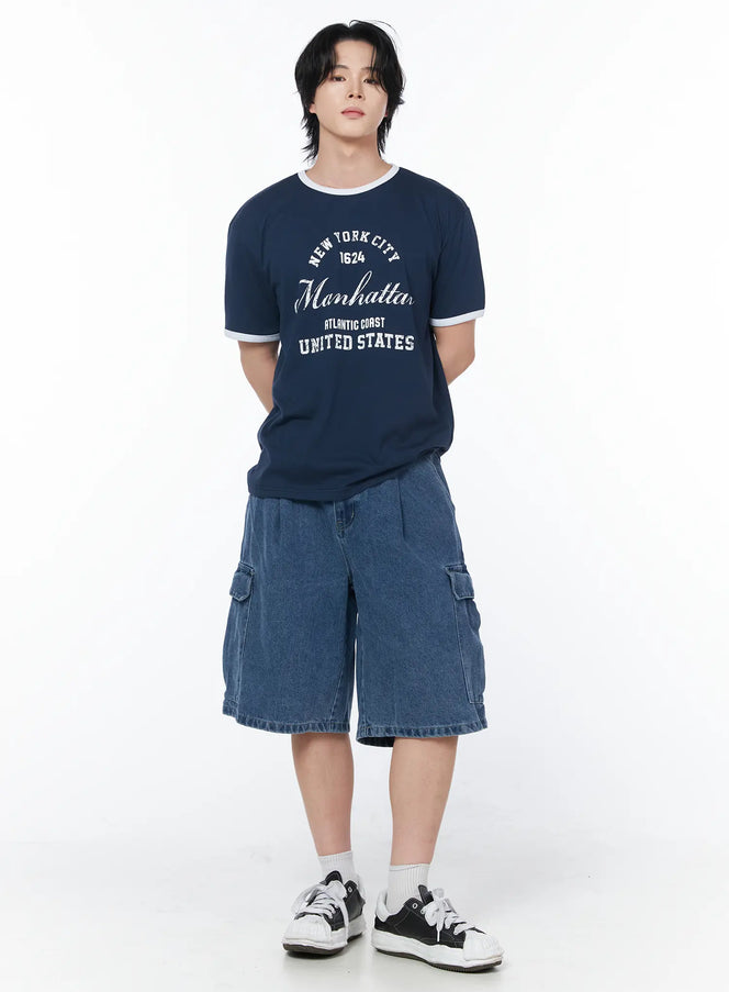 mens-ringer-graphic-tee-iy519 / Dark blue