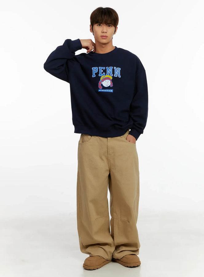 mens-casual-crewneck-graphic-sweatshirt-id523 / Dark blue