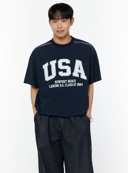 mens-usa-graphic-tee-iu516 / Dark blue