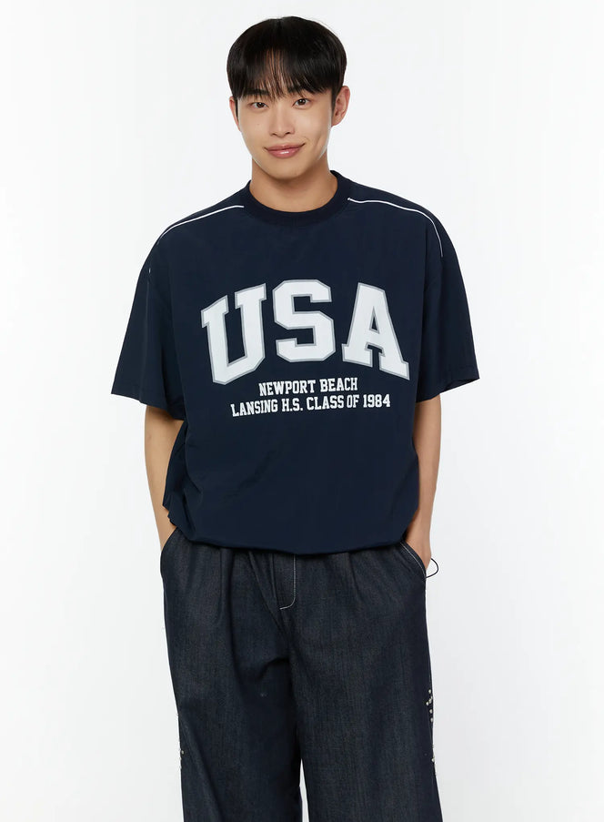 mens-usa-graphic-tee-iu516 / Dark blue
